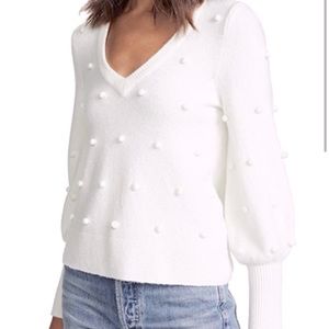 Madewell  Bobble Dashwood Wool Blend Sweater V-neck  IVORY size Medium